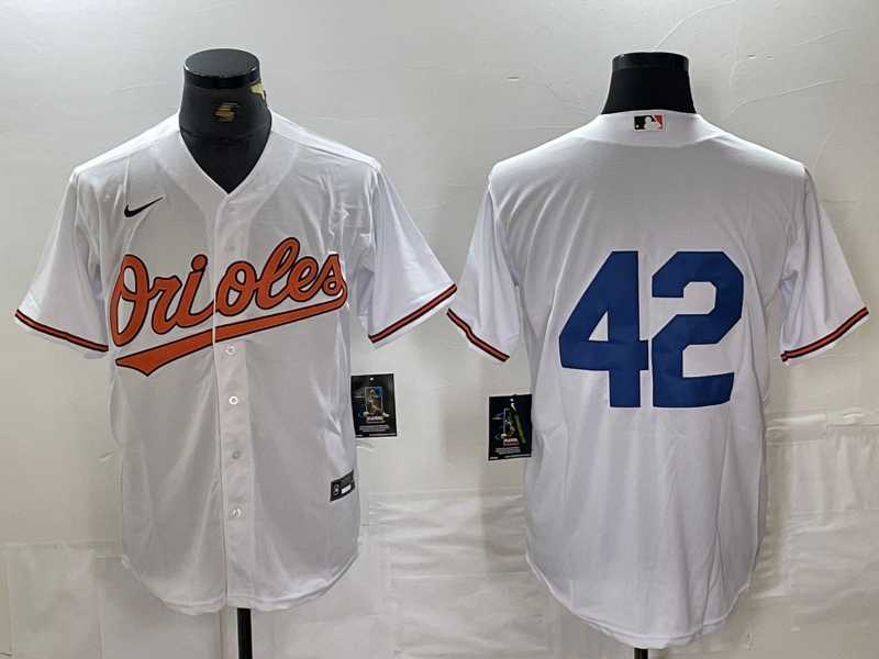 Men%27s Baltimore Orioles #42 Jackie Robinson White Stitched Cool Base Nike Jersey->boston red sox->MLB Jersey